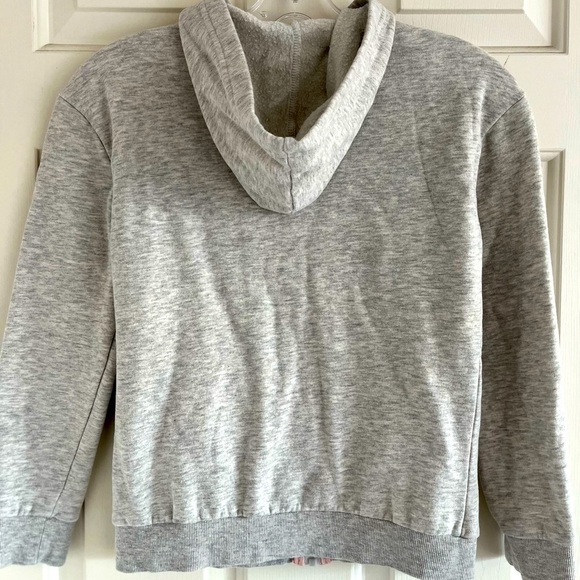 George Pink Heart Heather Grey Zip Up Hoodie Size Medium (7-8) - Picture 6 of 14